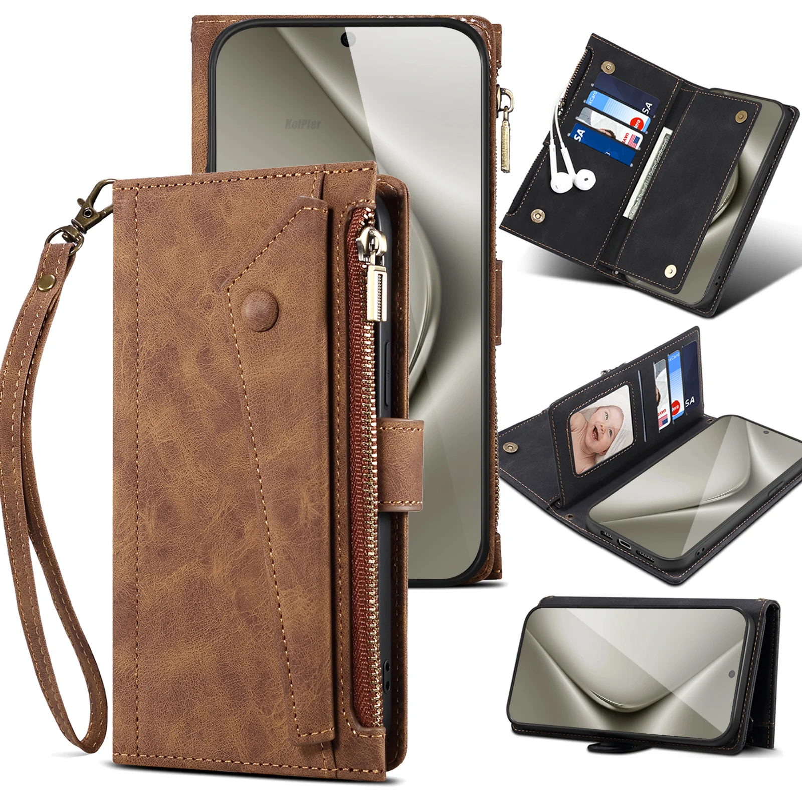 

Wallet Hand Bag Case For Huawei PURA 80 PRO PURA80Ultra Multifunction Flip Leather Phone Cover For PURA80PRO Card Slot Bag Rope