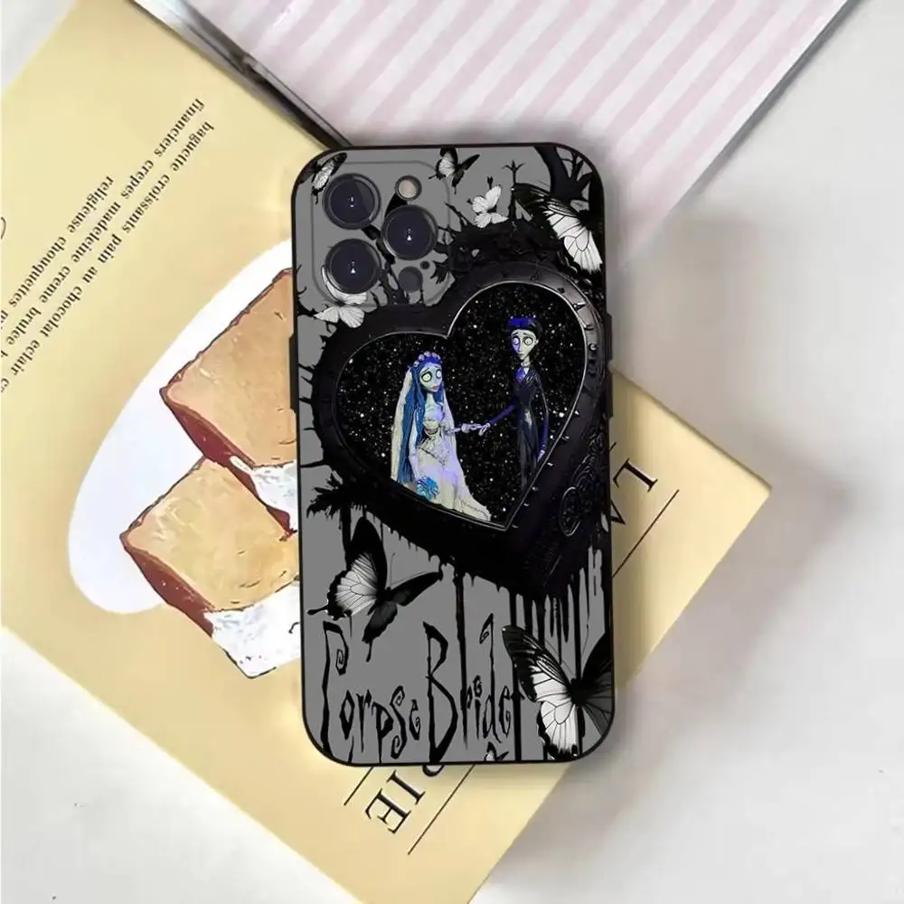 حافظة هاتف C-Corpse B-Bride Victor لهاتف iPhone 6,17,16,15,14,13,12,11 Plus,Pro Max,XS,X,XR,SE,Mini,8,7,غطاء أسود من السيليكون الناعم