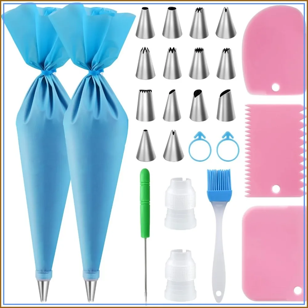 Decorating Tip Set - Reusable Piping Bags & Tips Set