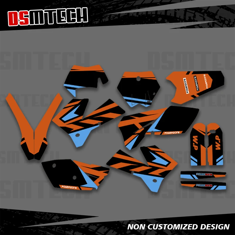 

DSMTECH для KTM EXC EXCF 125 200 250 300 400 450 525 EXC EXC-F 2005 2006 2007, комплект графических наклеек, индивидуальный номер, имя 003