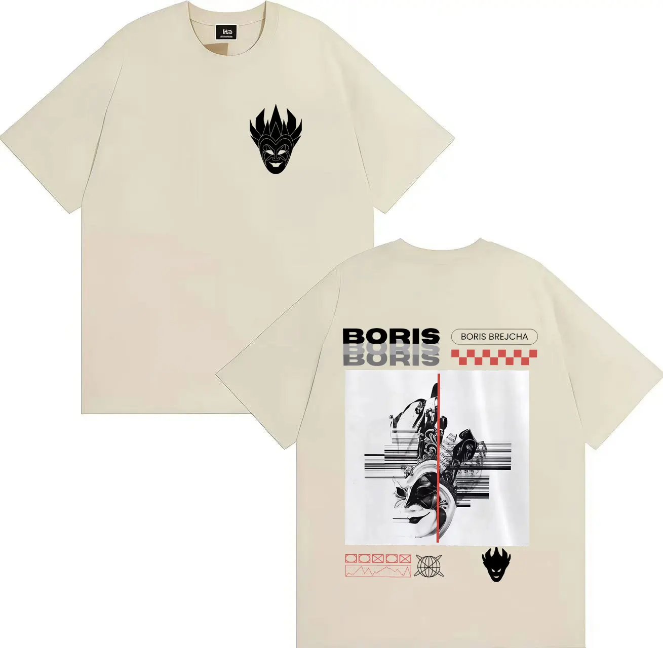 2025 بوريس بريجشا جولة الهيب هوب قناع موضة تي شيرت رجل إمرأة الصيف تي شيرت الهيب هوب تيز Crewneck Y2K قصيرة الأكمام تي شيرت #3