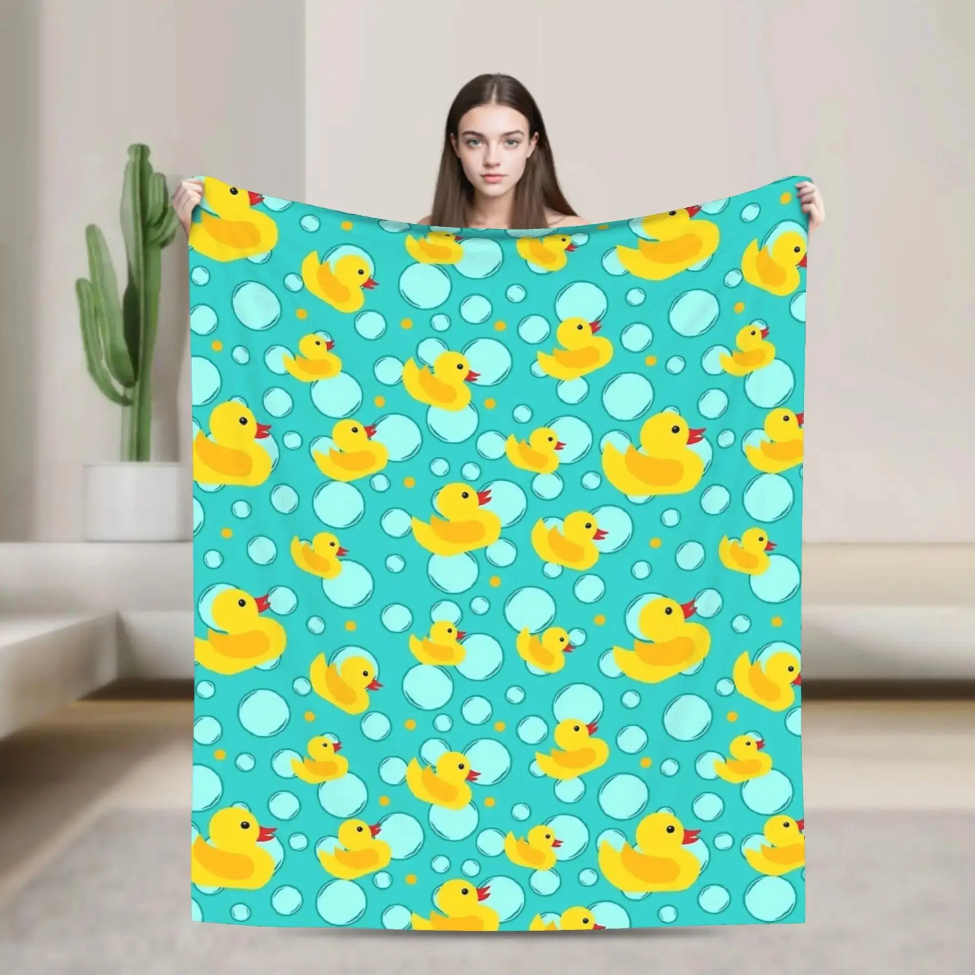 

Милое сине-желтое плюшевое фланнелевое одеяло-плед с резиновой уточкой для детей и взрослых, мягкое теплое покрывало для дивана или кровати, идеальный подарок