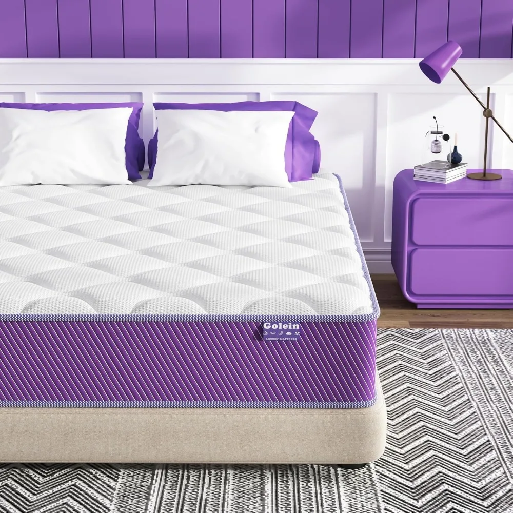 Full Size Mattress 10 Inch Hybrid Mattress in a Box, Purple Mattresses Full 10