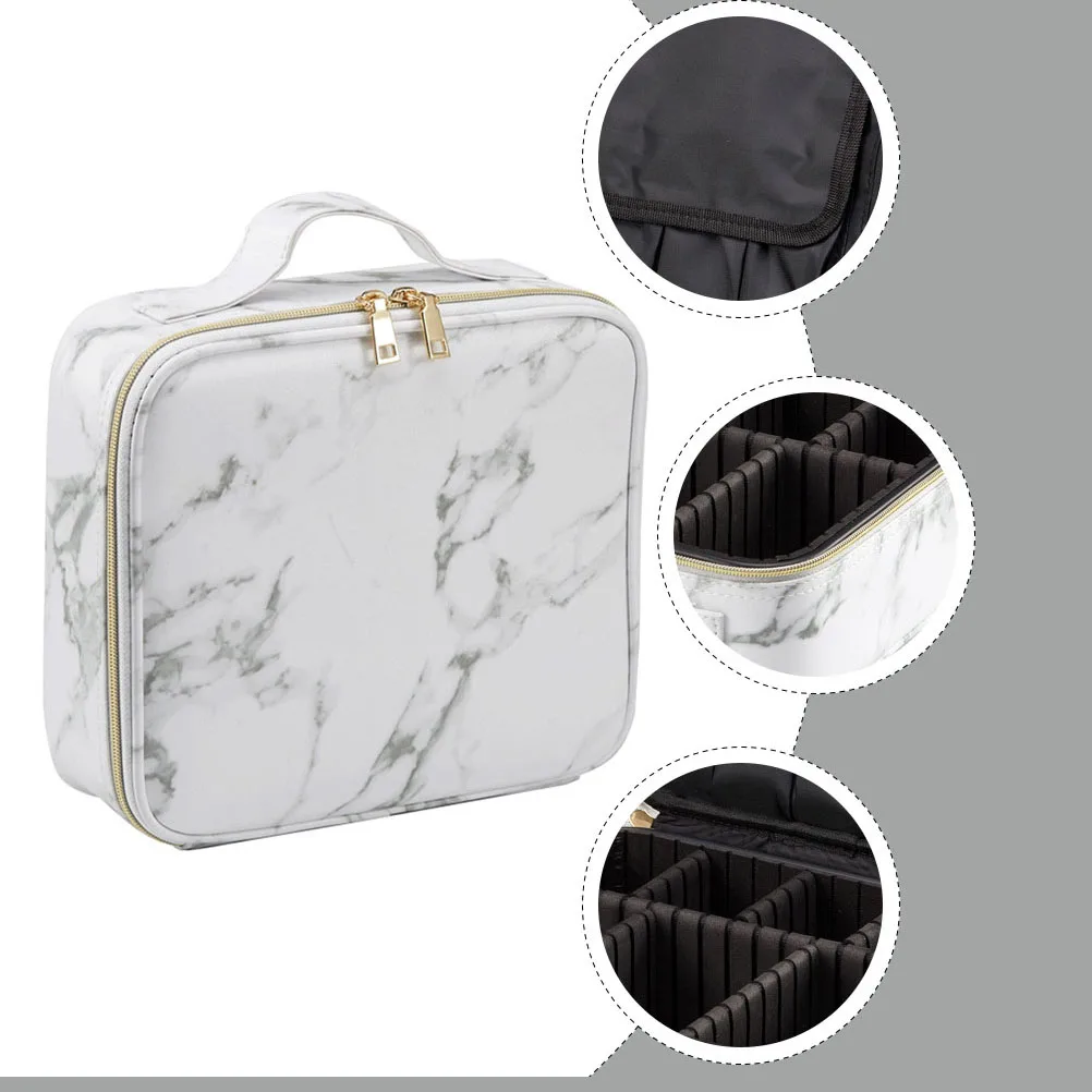 1Pcs Marble Pattern Bag Premium Polyester PU Makeup Pouch Lightweight Waterproof Travel Storage for Women Portable