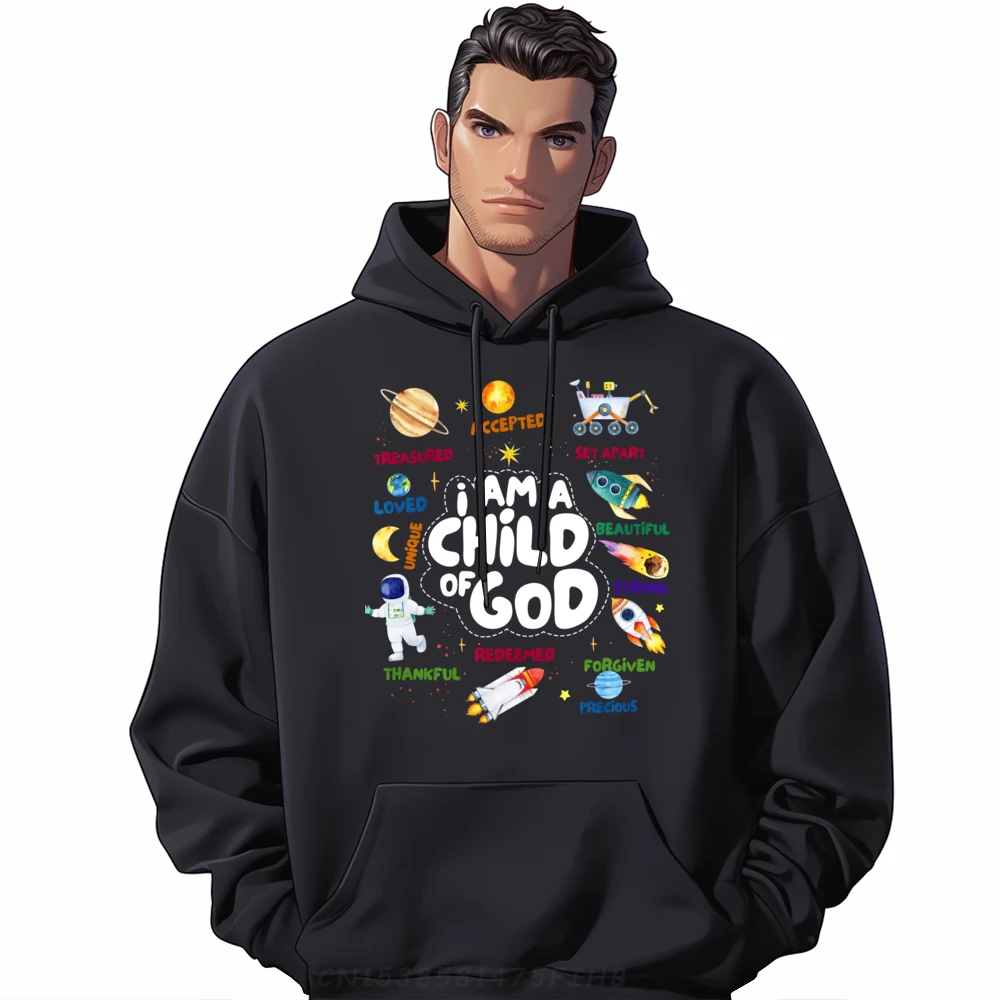 

Child of God Outer Space I Am Affirmation Christian Grahpic Pullover Camisas De Hombre