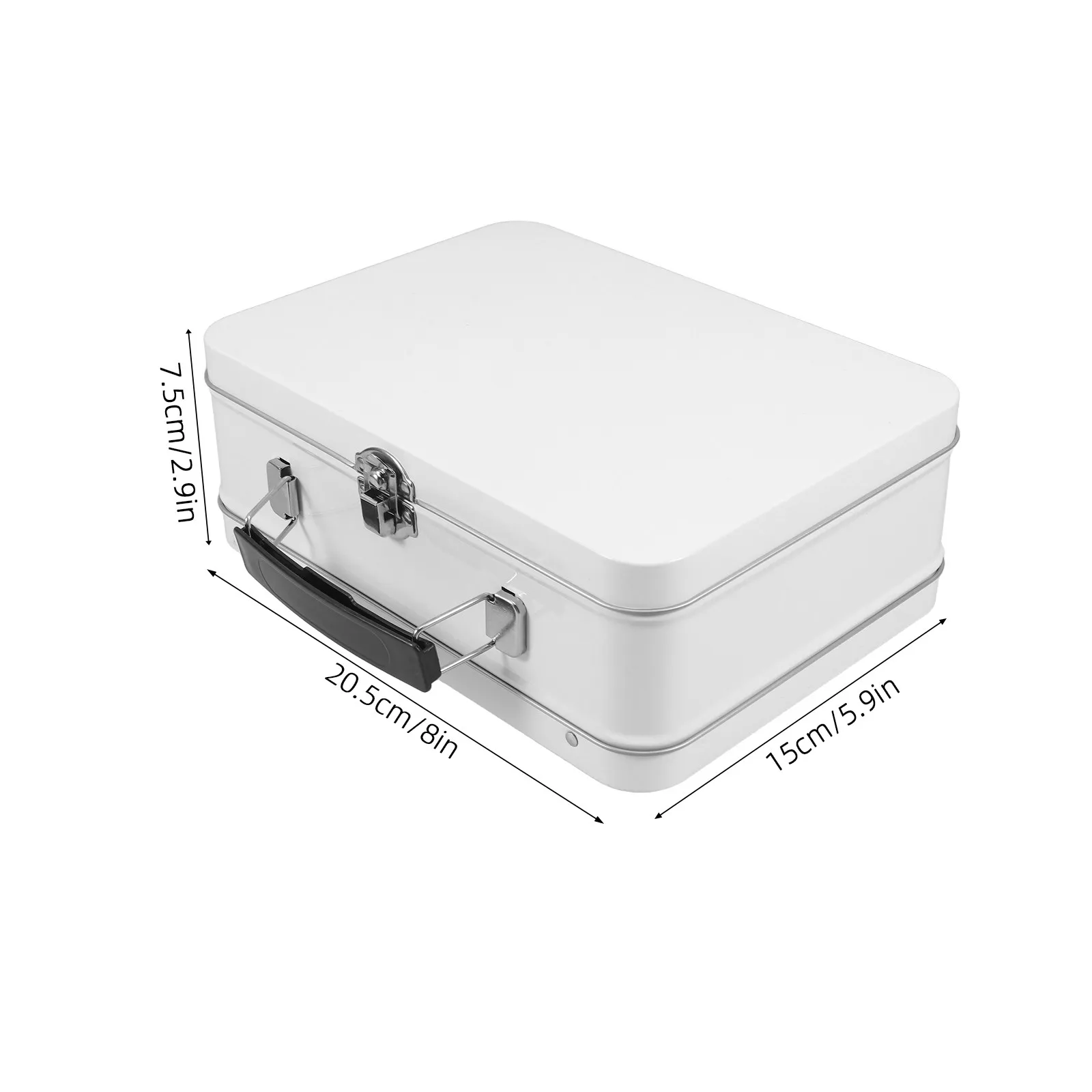 Sturdy Tinplate Metal Lunch Box Retro Hinged Lid Secure Latch Portable Bento Container for Family Picnics Hiking School Office