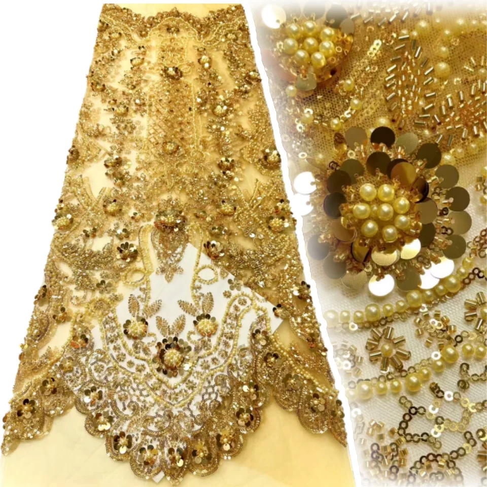 

Черная кружевная ткань с бусинами, 2021, высокое качество, нигерийская кружевная ткань с блестками и бусинами, французская кружевная ткань для праздничного платья, шить SZ1733