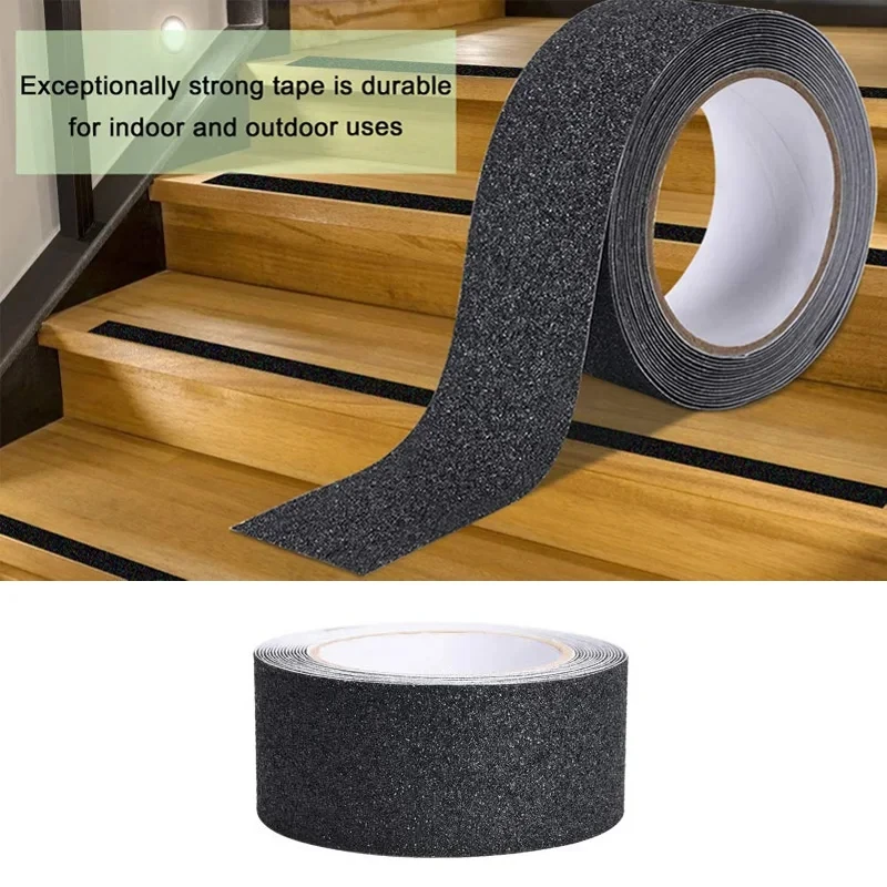 Black Frosted Anti-slip Tape Anti-frosted Slip Strips for Stairs Self-adhesive Bathroom Floor Steps Waterproof Anti-slip Warning image 5
