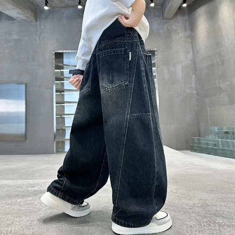 Teenager-Jungen-Jeans UNITIM 2026 Herbst Kinder-Jungen Vielseitige Patchwork-Jeans 4-14 Jahre Junge Jungen Schicke Gerade Hosen – Detail 4