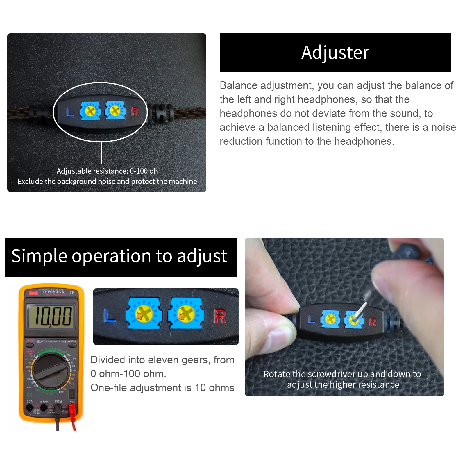 Cable de Audio de resistencia ajustable OKCSC 2,5 a 3,5/4,4 hembra a 3,5/4,4 tipo c a 3,5/4,4 línea adaptadora de auriculares de conversión hembra