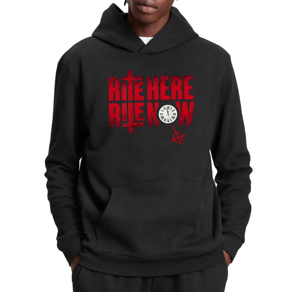 Rite Here Rite Now Letter Printing Hoodies Ghost Rock Band Sweatshirt Streetwear Unisex Winter Comfortable Pullovers Men Hoodie