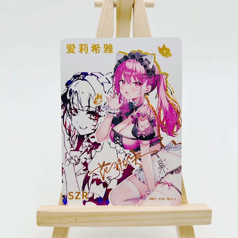 Girl Story Szr-45Pcs Bronzing Color Flash Anime Characters Elysia Hatsune Miku Haruno Sakura Collection Card Birthday Gift