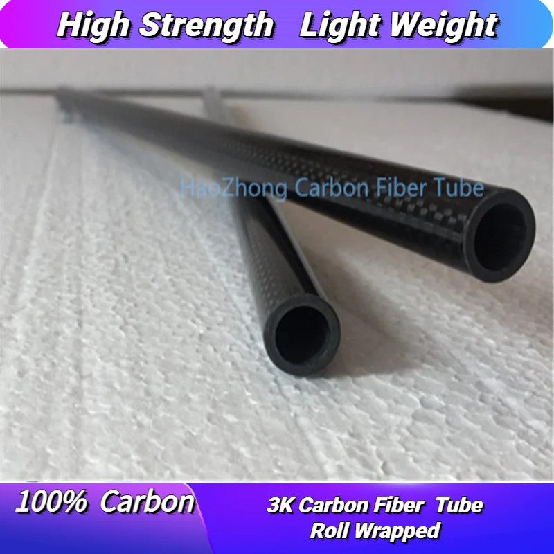 

10MM OD x 6MM ID Carbon Fiber Tube/Pipe 3k 500MM Long with 100% full carbon, (Roll Wrapped) Quadcopter Hexacopter Model 10*6