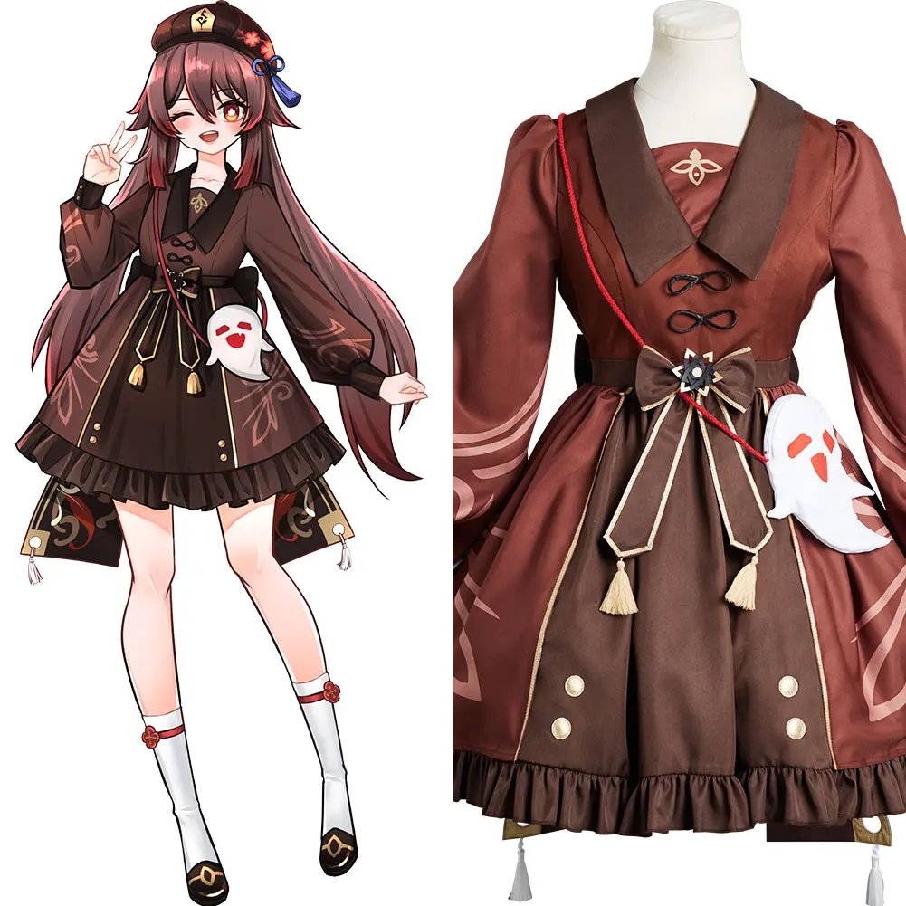 

Genshin Impact Hutao Cosplay Costume Lolita Dress Outfits Halloween Carnival Suit