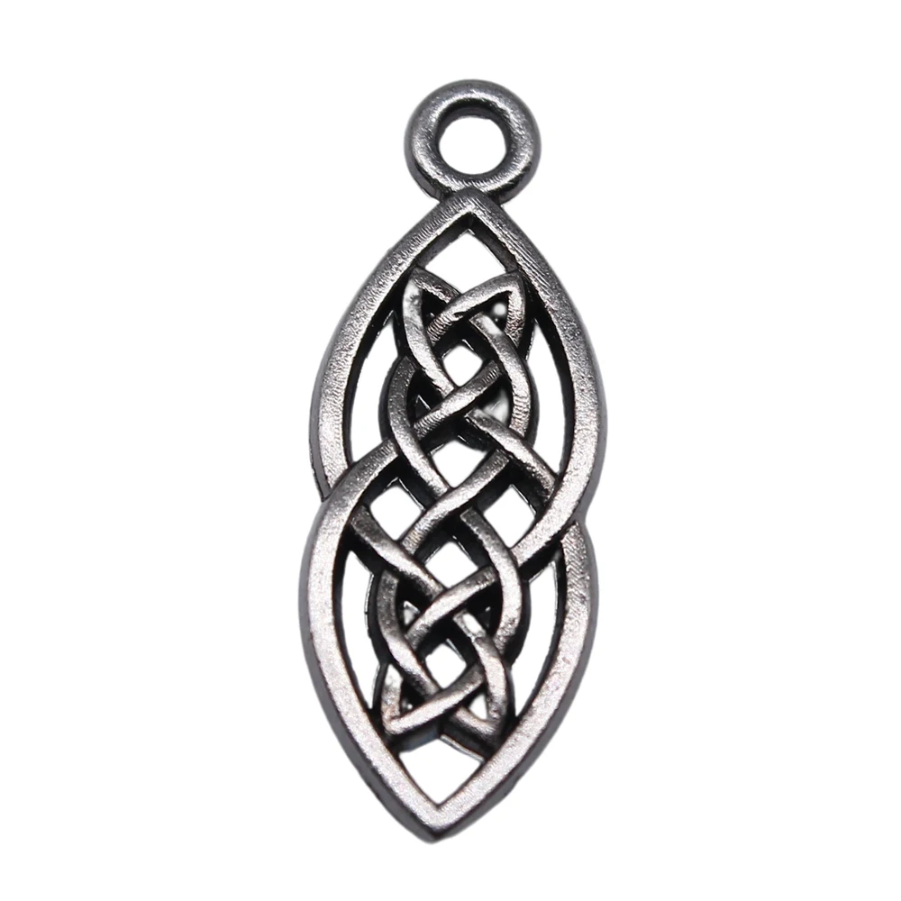 WYSIWYG 10pcs 10x26mm Irish Knot Antique Silver Color For Jewelry Making Zinc Alloy DIY Charms Jewelry Findings