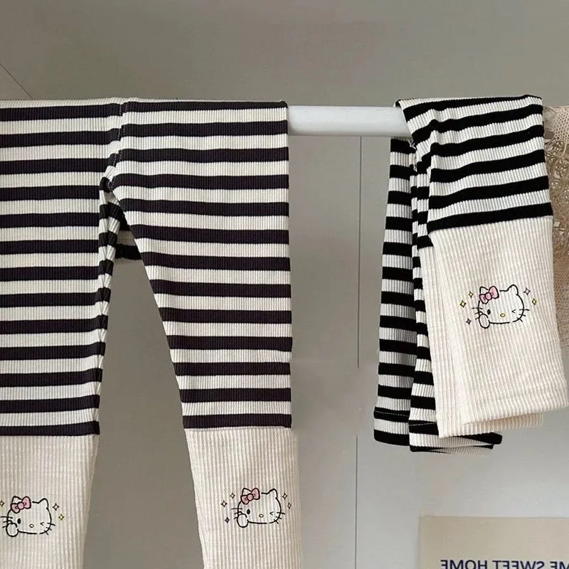 Kawaii مرحبا كيتي سانريو الأطفال لطيف الكرتون مريحة الدافئة السراويل الضيقة طالب طماق هدايا عيد الميلاد للأطفال