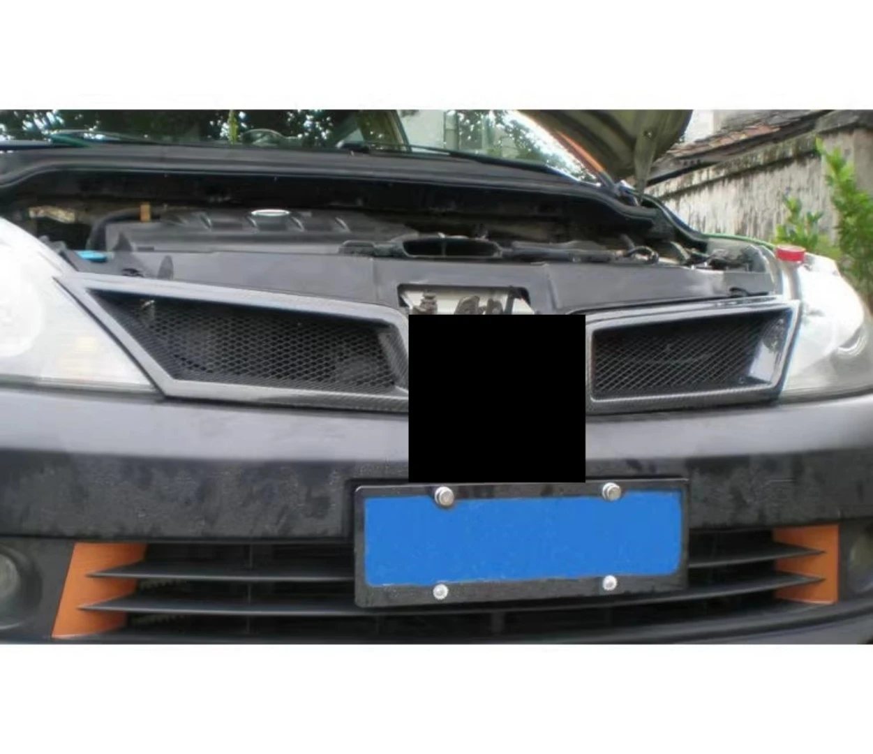 Carbon fiber Grill Mask Grid radiator grille for Nissan Tiida 2005 2006 2007 2008 2009 2010 convert Auto Accessories