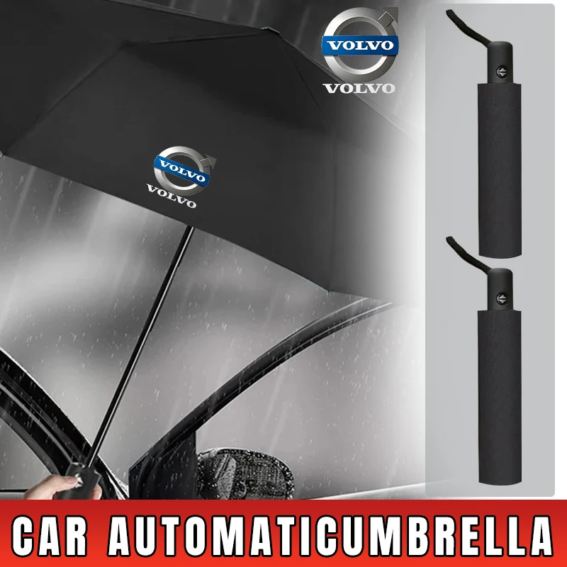 Car Styling Car Portable Folding Automatic Three Folding Umbrella Sunshade For Volvo XC90 V90 V60 XC60 V40 S80 S60 S90 C40 XC40