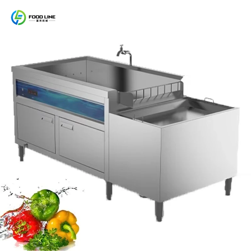

Customized Large Capacity Water Circulation Bubble Washer Stainless Steel Fruit Vegetable Leaf Cleaning Machine