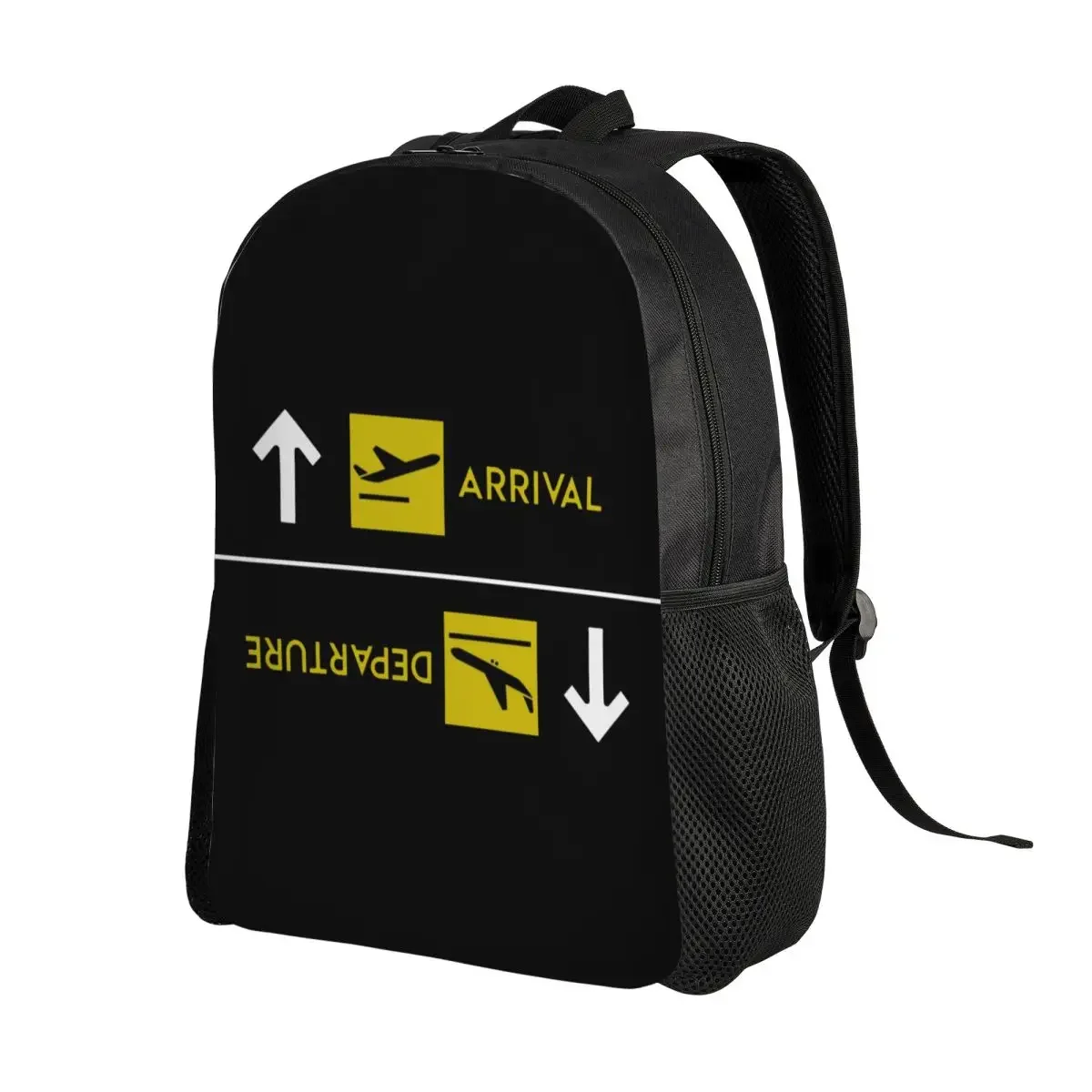 Custom Pilot Aviation Departures Arrivals Backpack School Computer Bookbag Airport Airplane Aviator College Student Daypack Bags