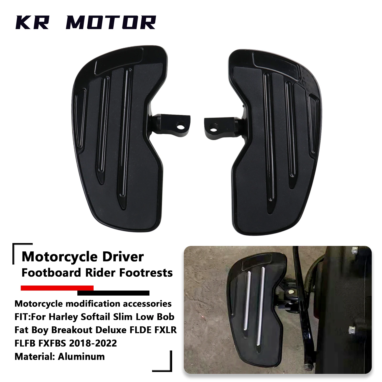 

Fit For Harley Softail Slim Low Bob Fat Boy Breakout Deluxe FLDE FXLR FLFB FXFBS 2018-2022 Driver Footboard Rider Footrest Pedal