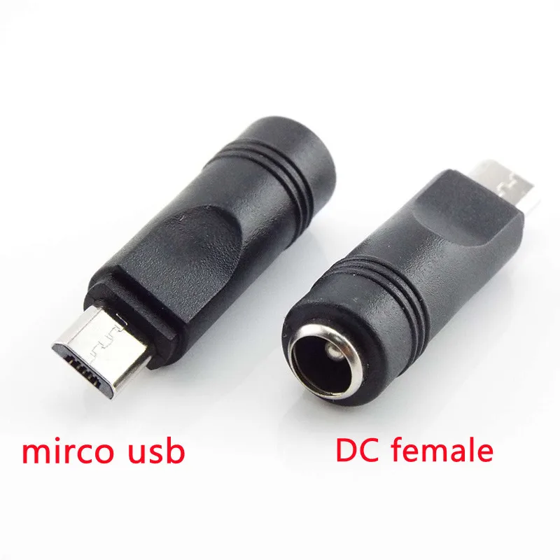 DC 5.5*2.1mm Female To Micro USB Male Plug Power Converter Jack Charger Adapter Connector For Laptop/Tablet/Mobile Phone D6