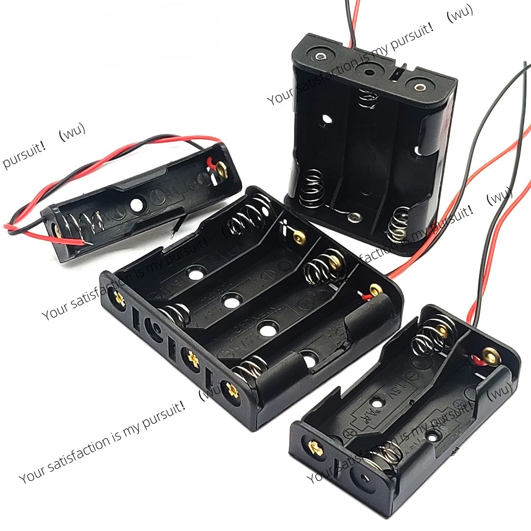 صندوق بطارية AA 1/2/3/4 فتحة حامل بطارية AA 14500 صندوق تخزين AA لتقوم بها بنفسك مع اتصال سلسلة يؤدي #4