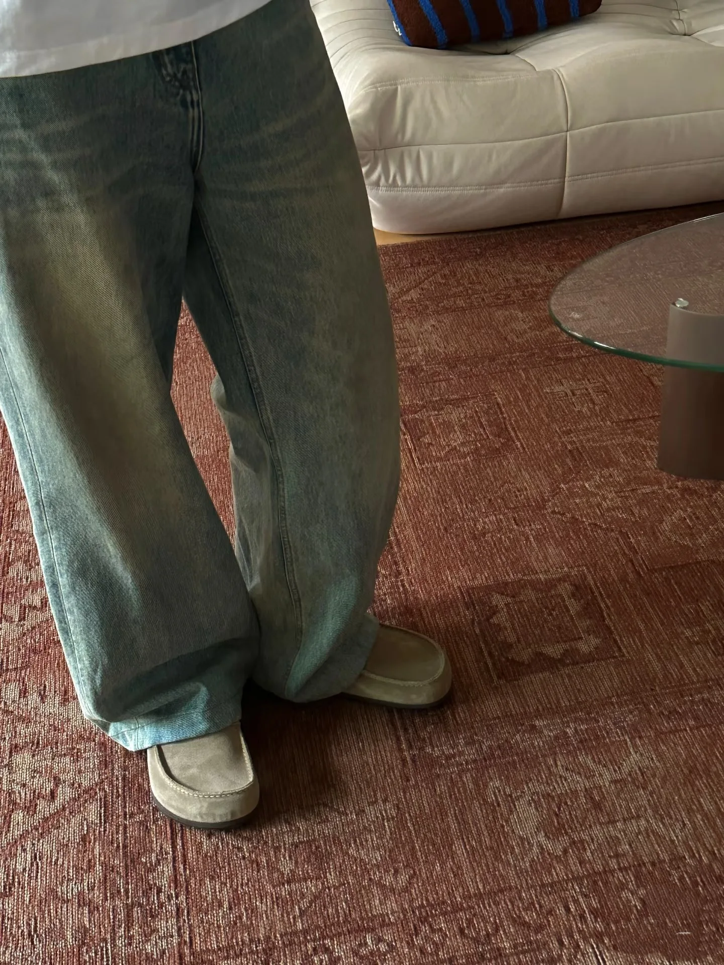Modische Halbschuhe aus Rindsleder mit Zehenkappe, dicksohlig, bequem, atmungsaktiv, Retro-Look, lässig, für Herren – Detail 3