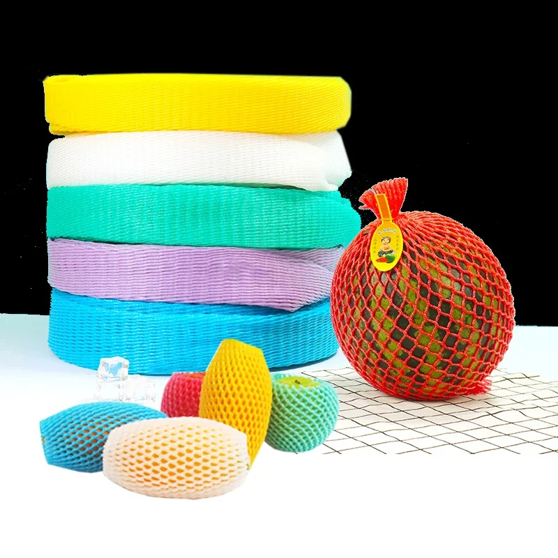 Color Fruit Foam Net Sleeve Set Pocket Long Roll Shockproof Protection Packing Vegetable Kiwi Cauliflower Apple Cantaloupe Mango