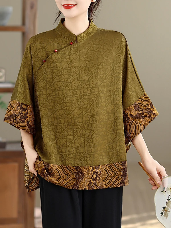 Nuevo Conjunto de Dos Piezas de Camisa y Pantalones Casuales de Verano para Mujer, Estilo Chino, con Botones, Corte Holgado, Cómodo, Transpirable y Ligero