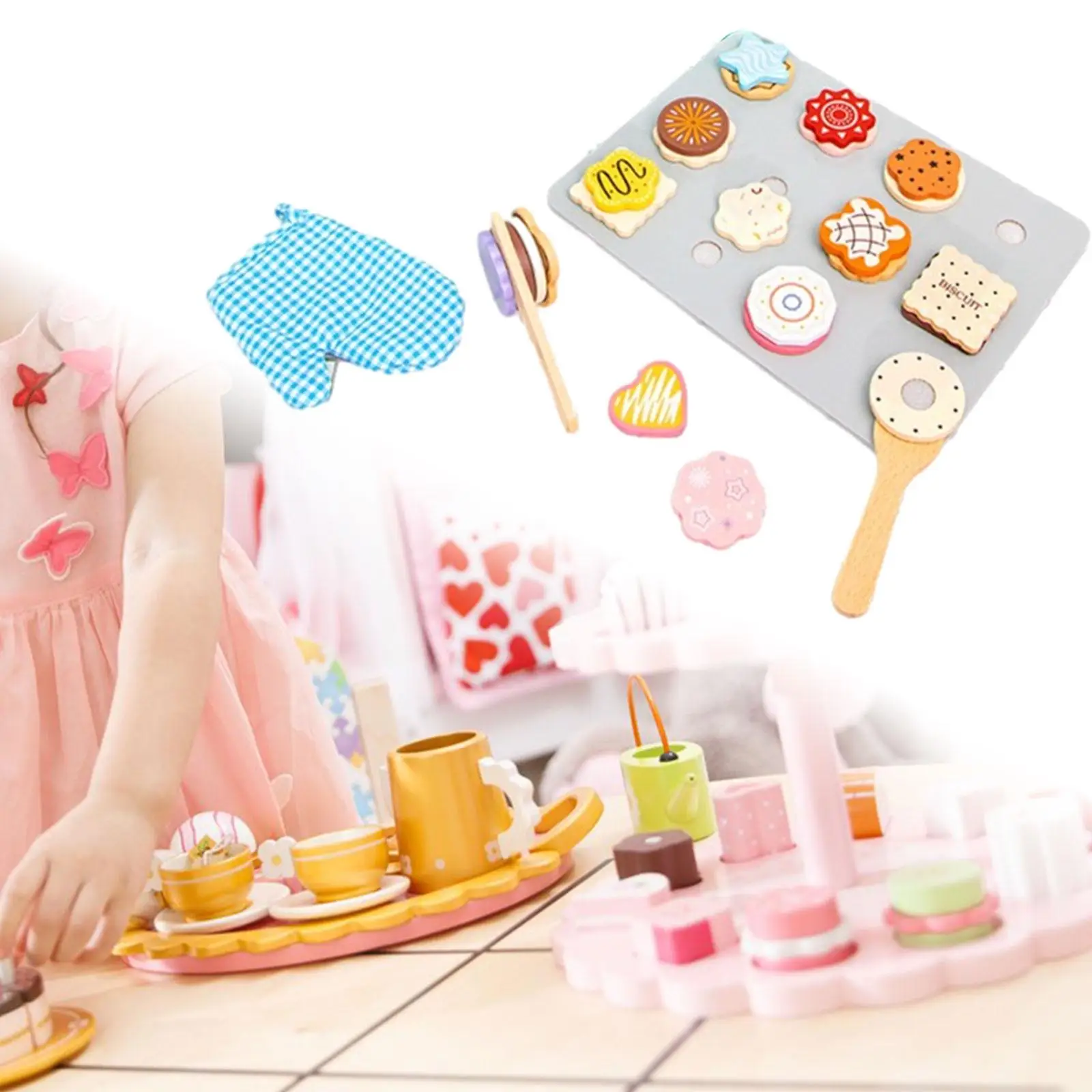 Kids Baking Set Realistic Role Playing Early Learning Fun Kids Kitchen Toys Play Food Set for Toddlers Kids Ages 3+ Boys Girls