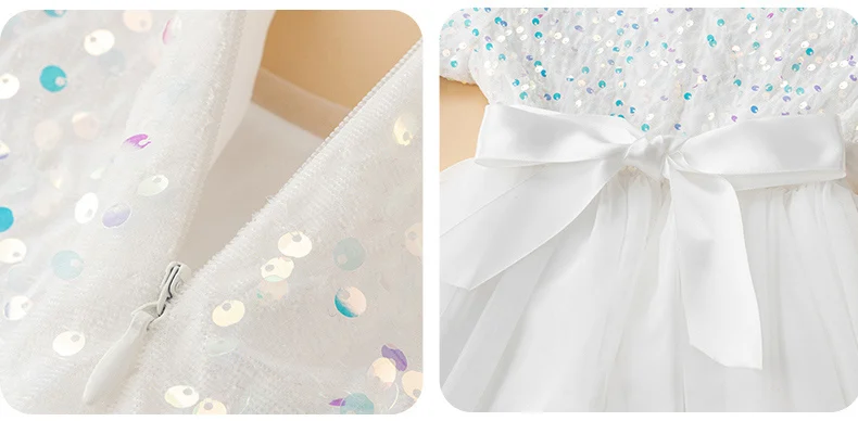Elegantes Prinzessinnen-Geburtstagskleid für Mädchen, Kinder-Violin-Klavier-Auftrittskleid, Prinzessinnen-Festkleidung mit Pailletten – Detail 20