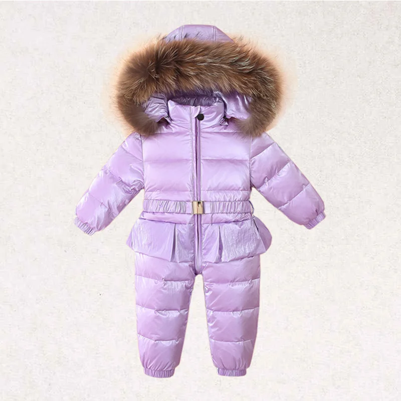 Russian Winter Snowsuit 2023 -30 Baby girl Clothes 80% Duck Down Jacket coat Outdoor Infant Girls clothing Kids Jumpsuit 1~4y