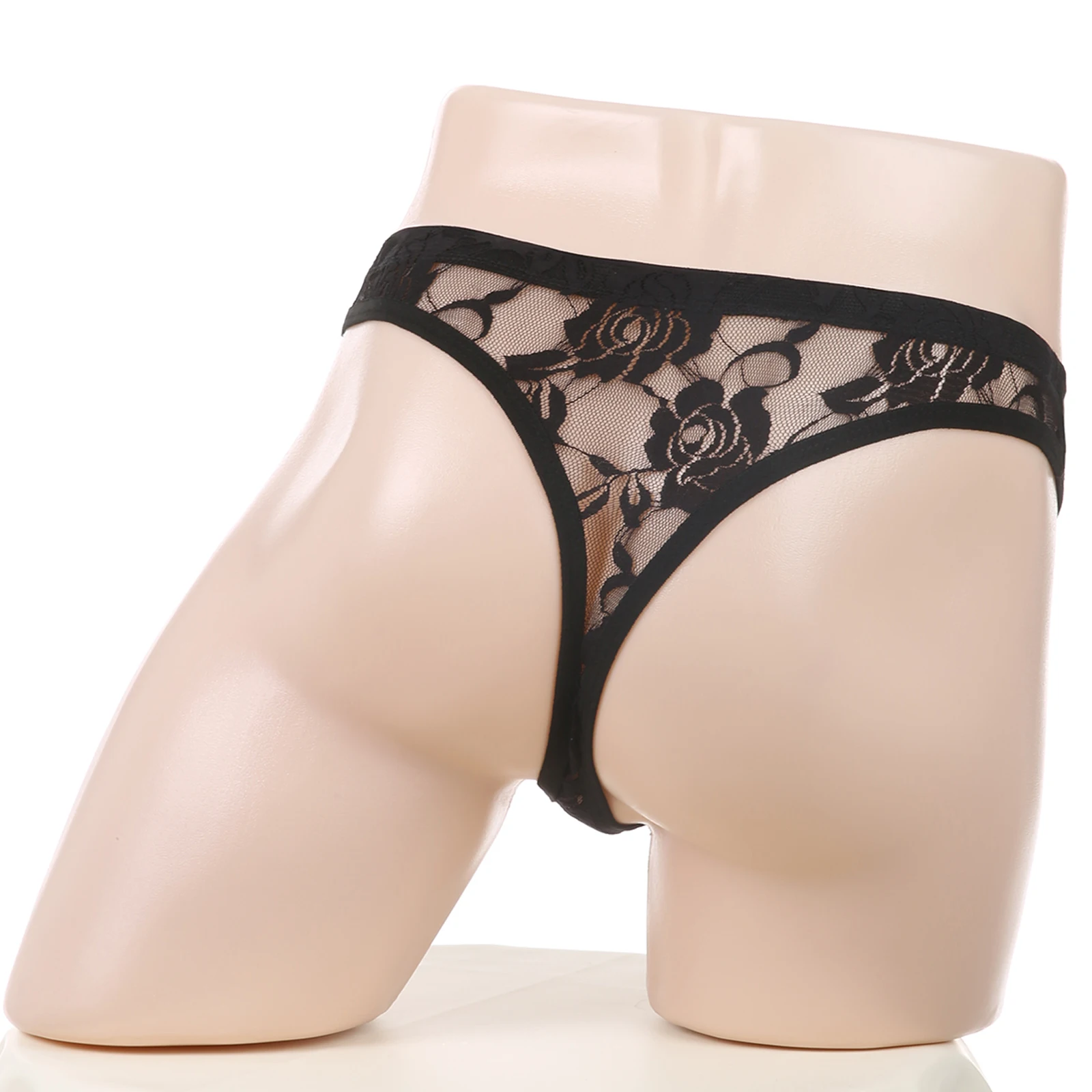 Sexy Christmas Thong See-Through Bikini Crossdress Rave Accessories Xmas Gift Erotic Lace T-Back Penis Large Pouches Lingerie view 2