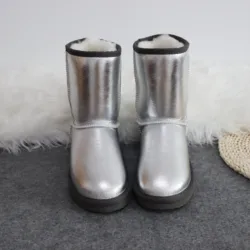 Best Selling 2023 Natural Boots Warm Wool For Women's Winter Boots Wool Inside 100% Genuine Sheepskin Leather Woman Snow Boots