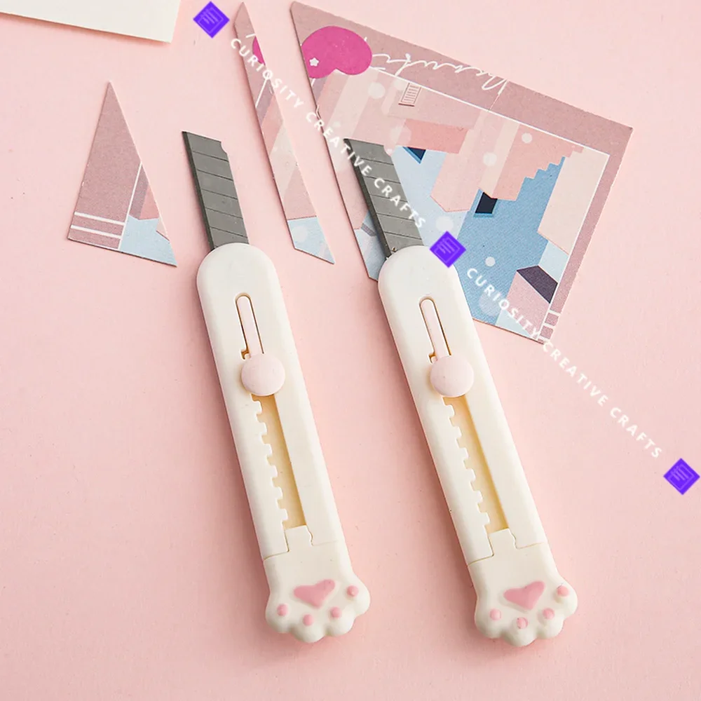 Mini Cat Paw Craft Knife Portable Kawaii Creative Box Cutter Office Student Utility Knife Exquisite Journal Decoration Cute Art