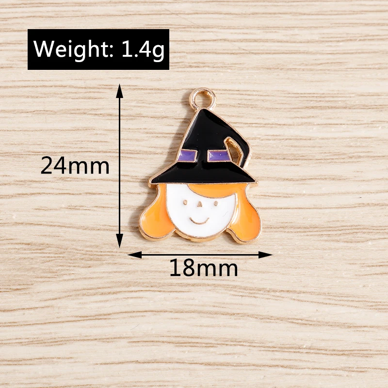 Tusember 10 Stück Halloween-Anhänger, handgefertigt, Geist, Teufel, Kürbis, Mumie, Fledermaus, Anhänger für Armband, Halskette, Ohrringe, Schmuckherstellung, DIY – Detail 12