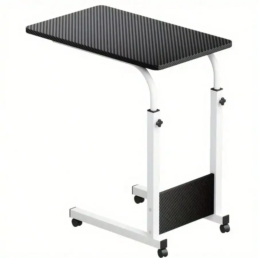 9-Color Adjustable Height Rolling Desk With Single-Layer Rack, Suitable For Home Office, Outdoor Dinner, E-Sports Table, Dormitory Study, Small Space And Portable Office Multi-Functional Mobile Workbench
