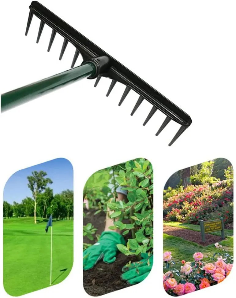 2025Factory Durable Double-Sided Sand Rack Golf Grip Rake Head Golf Course  Driving Range Sand Trap Bunker Rake Rake Garden Yard