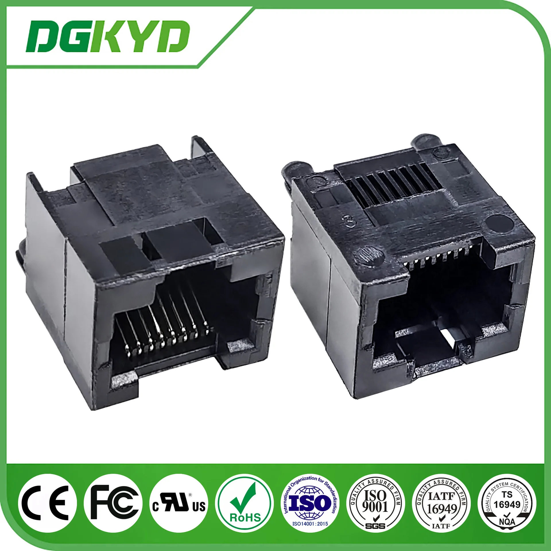 For RJ45 full plastic network port connector, black 8P8C without filter DGKYD52T1188IWA1DY1