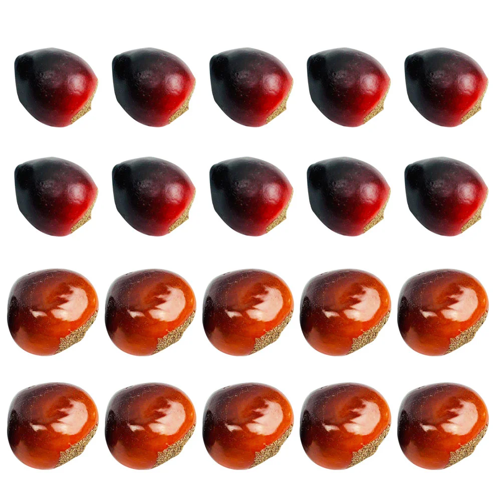 20 Pcs Chestnuts Ornament Fruit Mix Artificial Chinese Lifelike Model Simulation Vases Home Decor