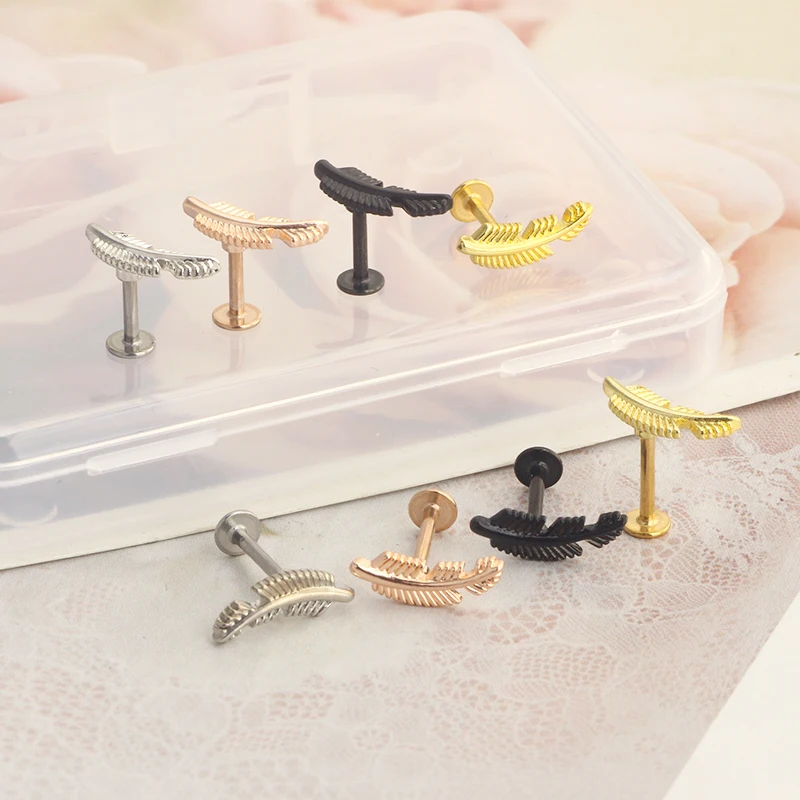 16G Lip Rings Tragus Earrings Surgical Steel Helix Conch Cartilage Earrings Monroe Piercing Jewelry for Women Men Push in Labret