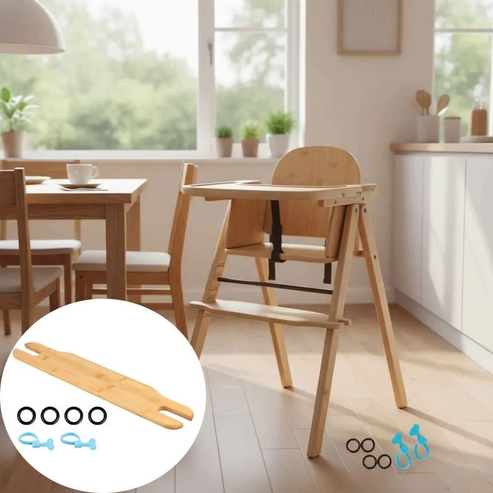 Adjustable High Chair Footrest Stable Design 50cm Length Baby Highchairs Pedal Non-slip Wooden Material Highchair Accessory