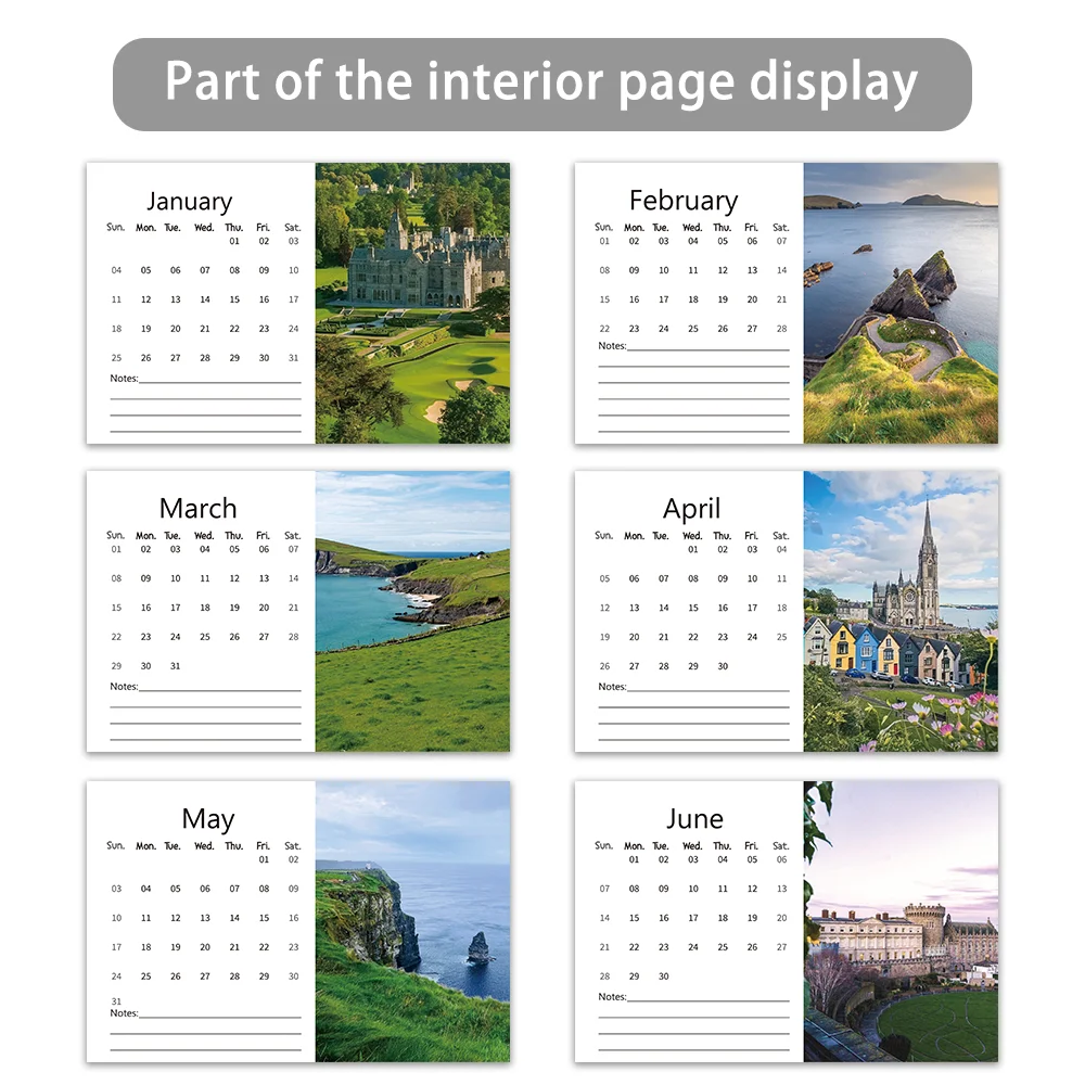 

1pc 2026 Calendar Natural Landscape Desk Calendar,12 Beautiful Designs,Desk Calendar,Perfect Gift for Birthdays Christmas