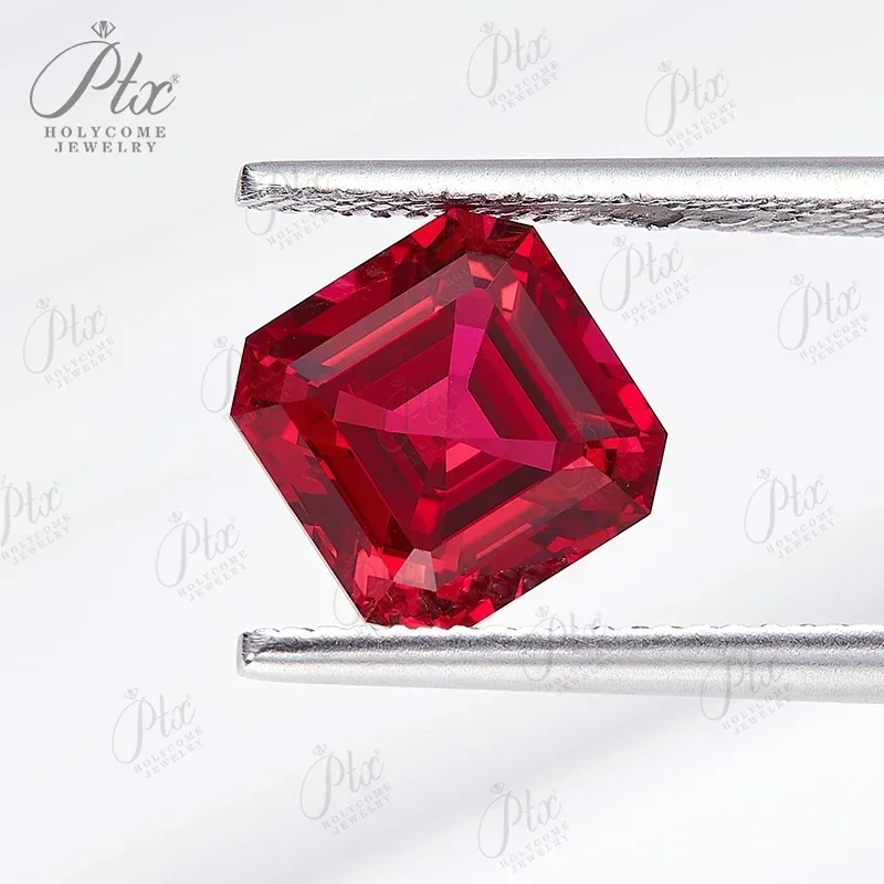 

Pigeon Blood Red Lab Grown Ruby Asscher Square Shape VVS1 Selectable AGL Certificate Gemstone For Diy Jewelry Making Materials