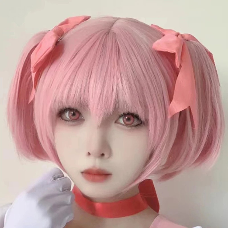 Anime Character Kaname Madoka Cosplay Hairpin Pink Hair Clips Trendy Cute Headwear Jewelry Prop Gift Accessories