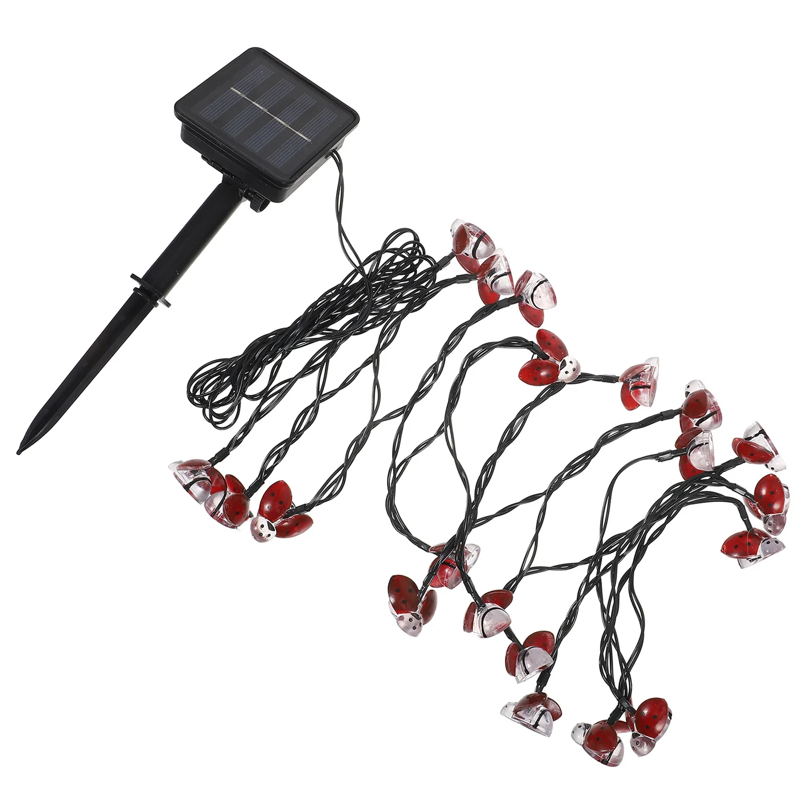 Lieveheersbeestje lichtslingers 5 meter waterdichte kerstverlichting op zonne-energie voor buitentuinfeest vakantiedecoratie led-lamp