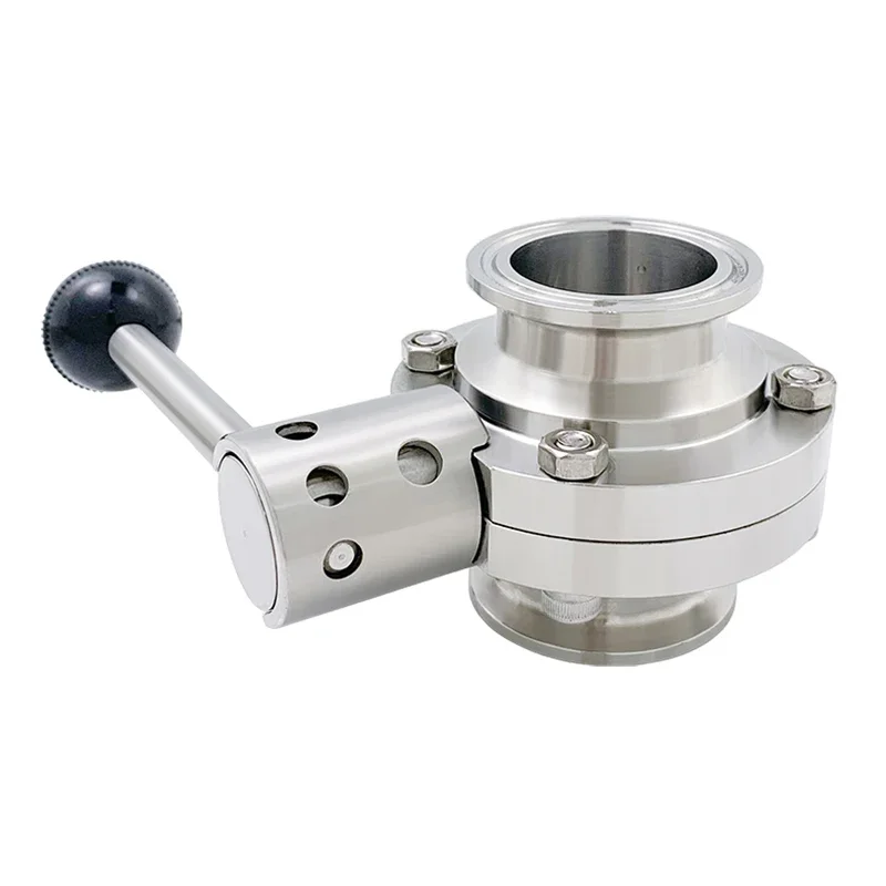 Stainless Steel Sanitary Butterfly Valve Food Grade OD19/25/38/45/51/63mm, Tri Clamp 50.5/64/77.5mm, For Homebrew Beer Dairy