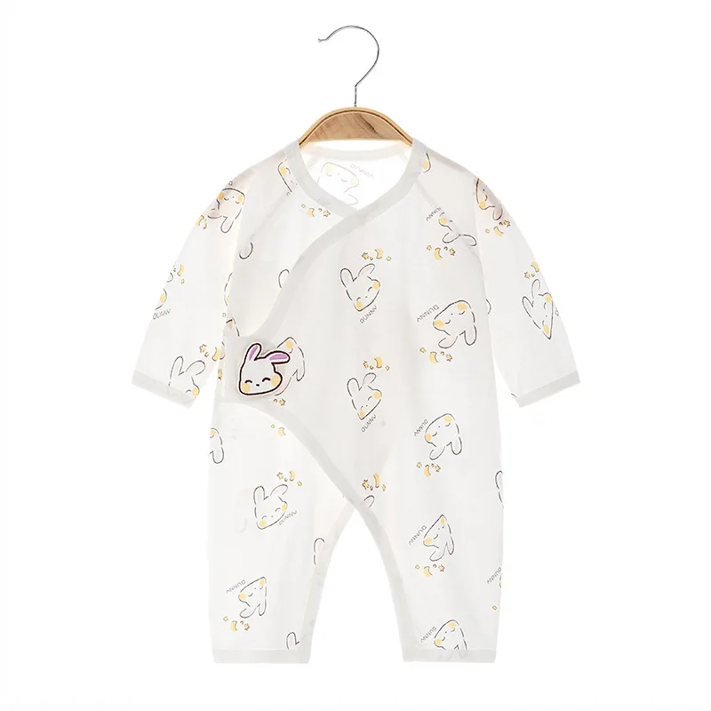 

Summer Newborn Jumpsuit Baby Cotton Thin Boneless Clothes Rompers Long Sleeve Baby Summer Air Conditioning Clothes