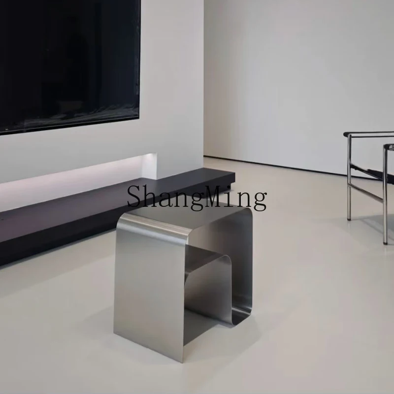 

SM high-end simple bedside table stainless steel edge few storage light luxury bedroom sofa corner